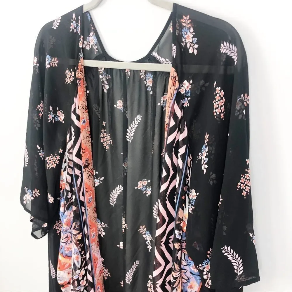 BOHO Multiple Pattern Sheer Kimono